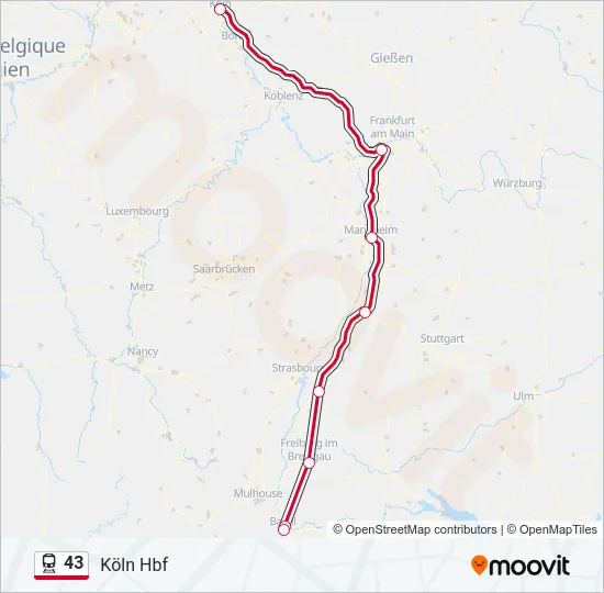 43 Train Line Map