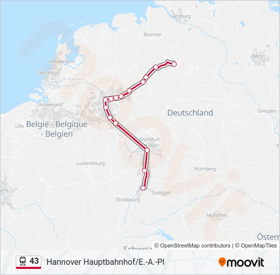 43 Train Line Map