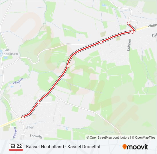 Автобус 22: карта маршрута