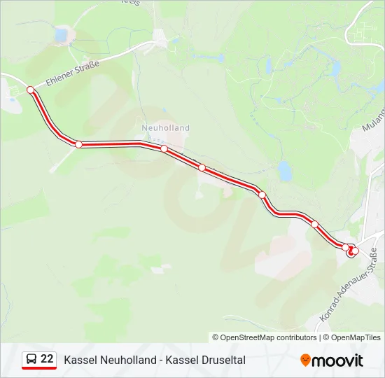 22 Bus Line Map