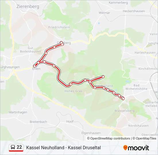22 Bus Line Map
