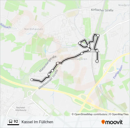 92 Bus Line Map