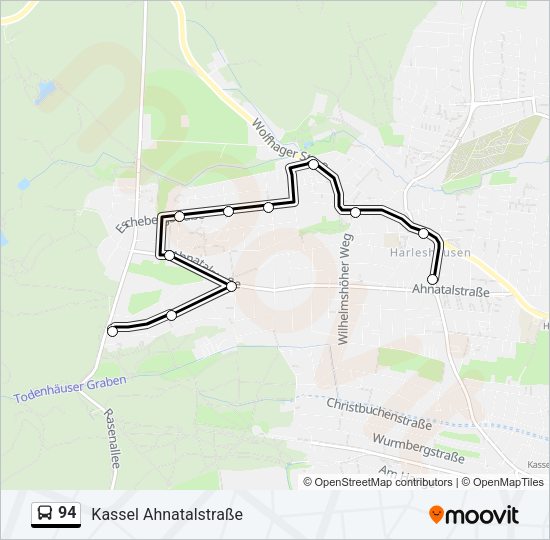 Автобус 94: карта маршрута