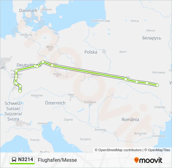 N3214 Bus Line Map