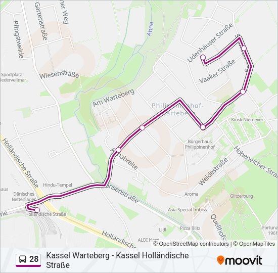 Автобус 28: карта маршрута