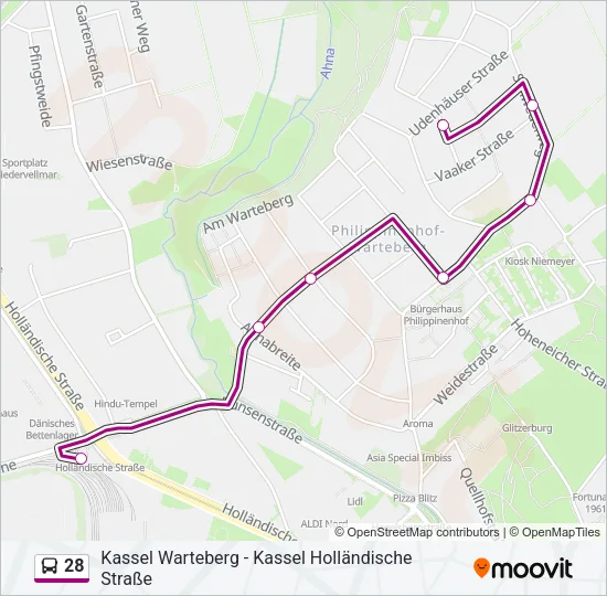 28 Bus Line Map