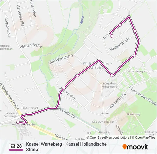 28 Bus Line Map