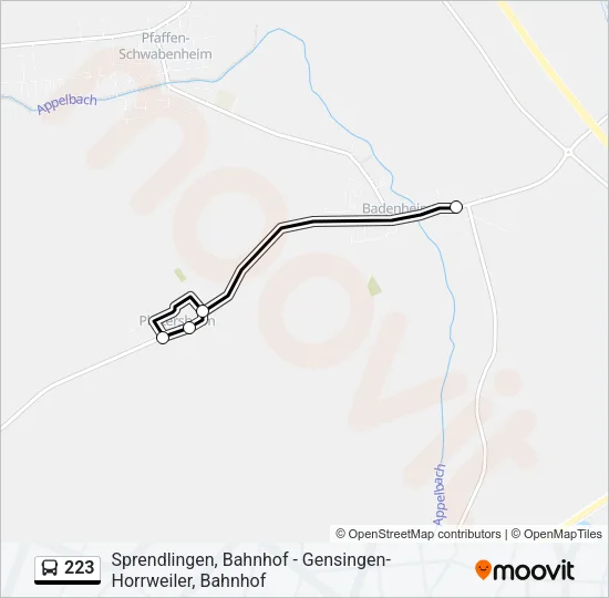 223 Bus Line Map