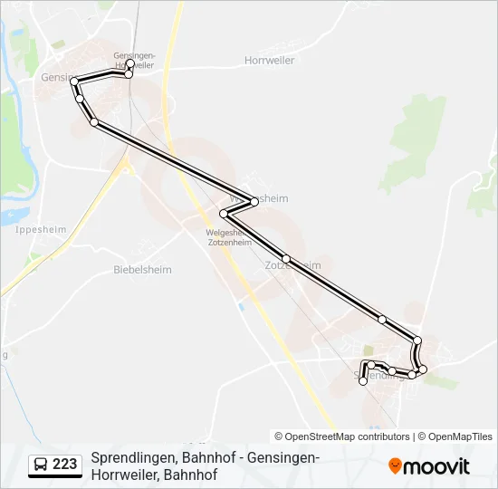 223 Bus Line Map