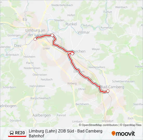 RE20 Bus Line Map