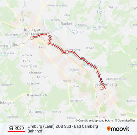 RE20 Bus Line Map