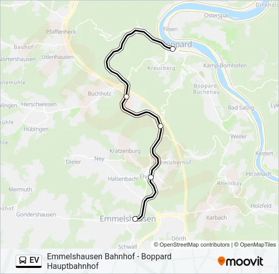  EV: карта маршрута