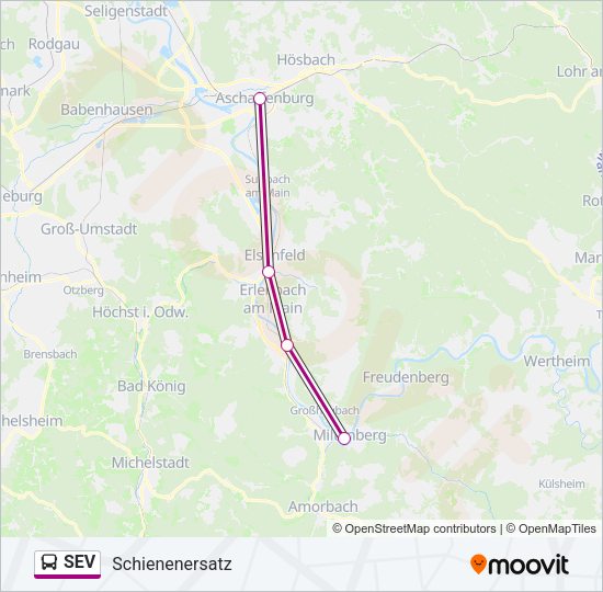 Автобус SEV: карта маршрута