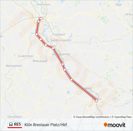 RE5 Bus Line Map