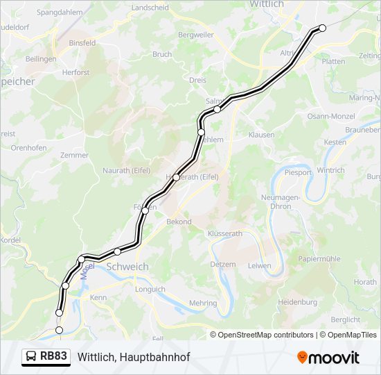 RB83 Bus Line Map