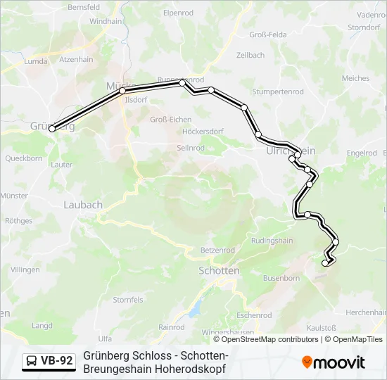 VB-92 Bus Line Map