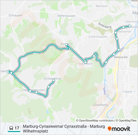 Автобус 17: карта маршрута