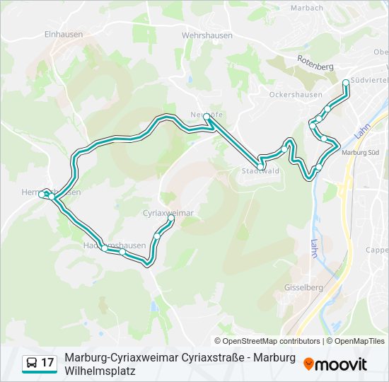 Автобус 17: карта маршрута
