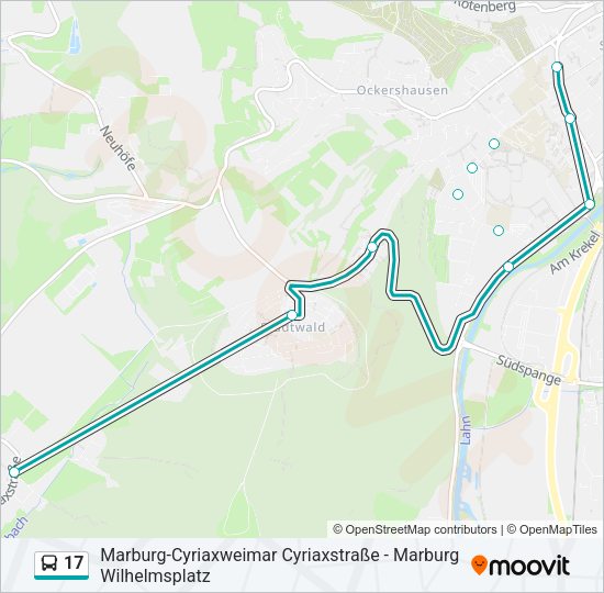 Автобус 17: карта маршрута