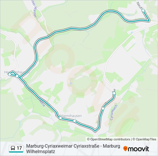 Автобус 17: карта маршрута