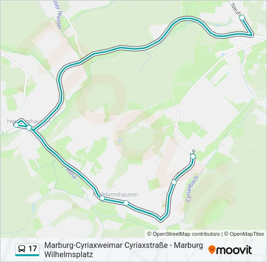 17 Bus Line Map