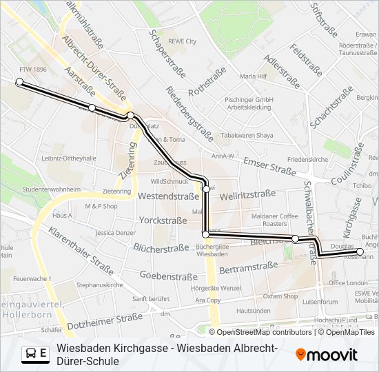 E Bus Line Map