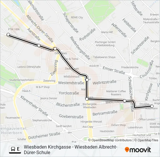 E Bus Line Map