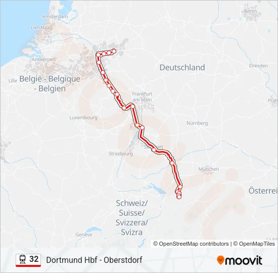 32 Train Line Map