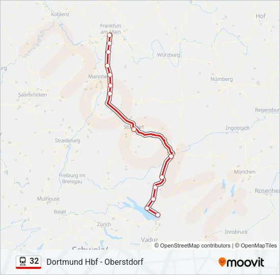32 Train Line Map