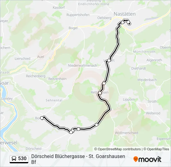 530 Bus Line Map