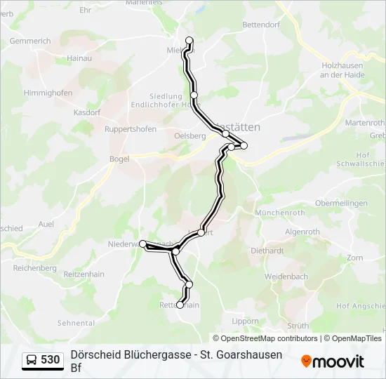 530 Bus Line Map