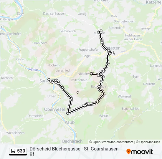 530 Bus Line Map