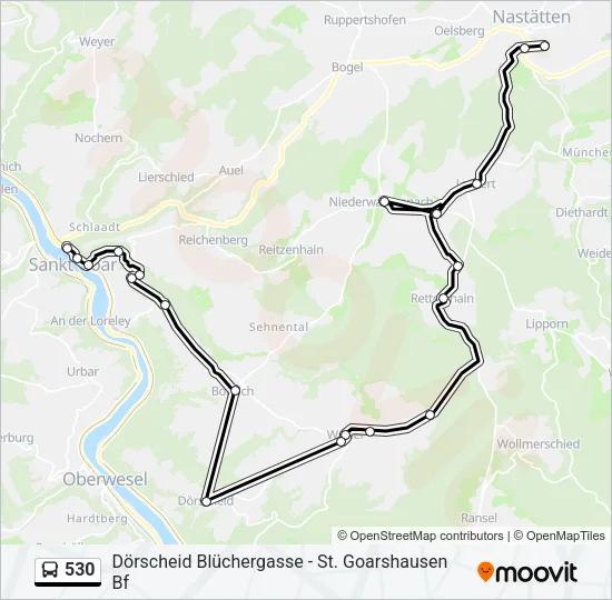 530 Bus Line Map