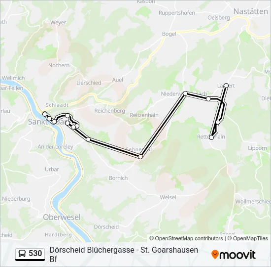 530 Bus Line Map