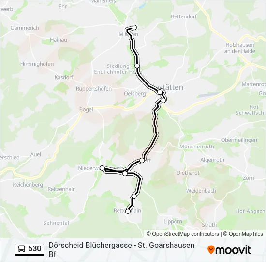 530 Bus Line Map