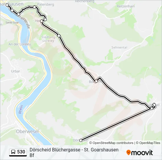 530 Bus Line Map
