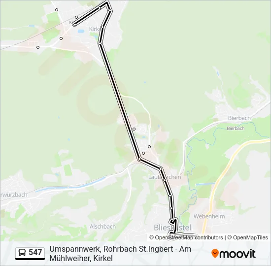 547 Bus Line Map