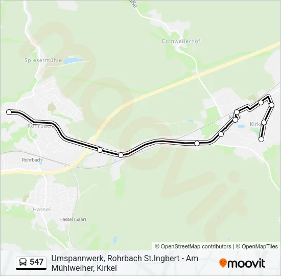 547 Bus Line Map