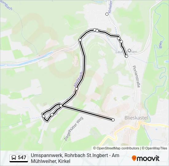 547 Bus Line Map
