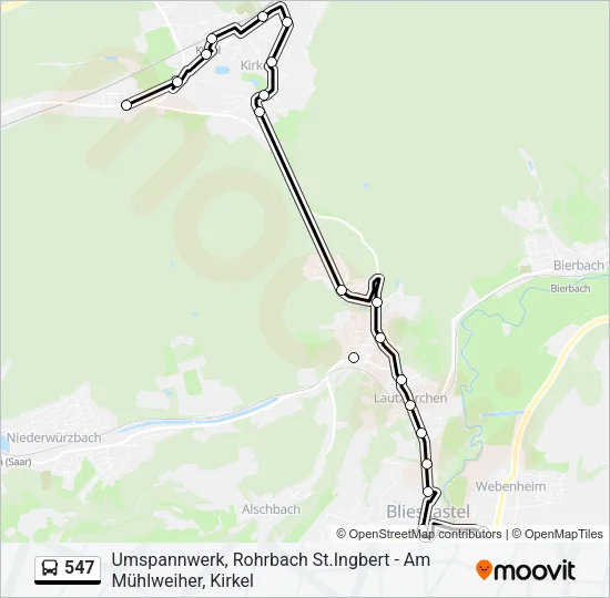 547 Bus Line Map