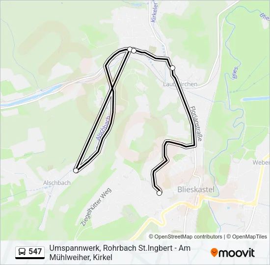547 Bus Line Map