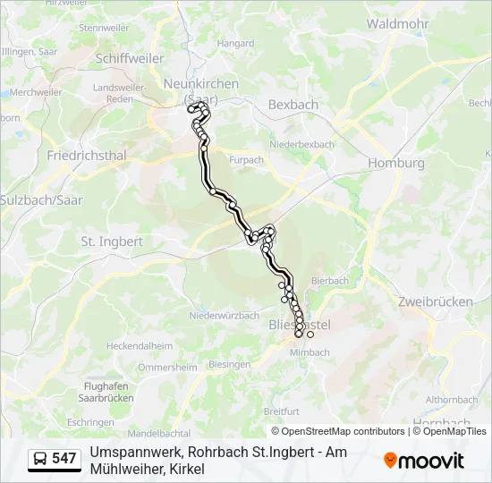547 Bus Line Map