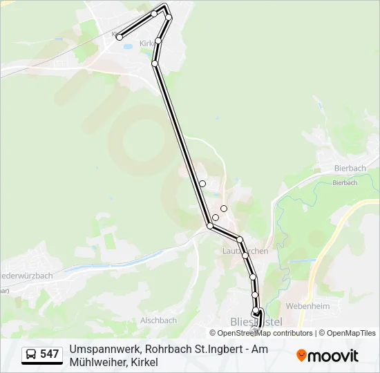 547 Bus Line Map