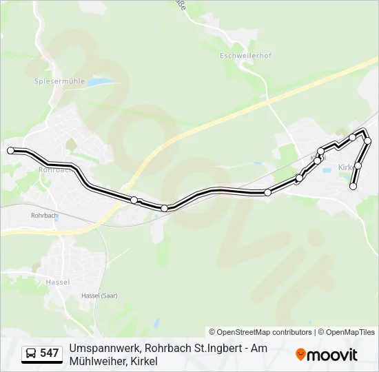 547 Bus Line Map