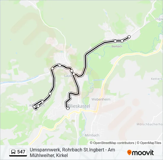 547 Bus Line Map
