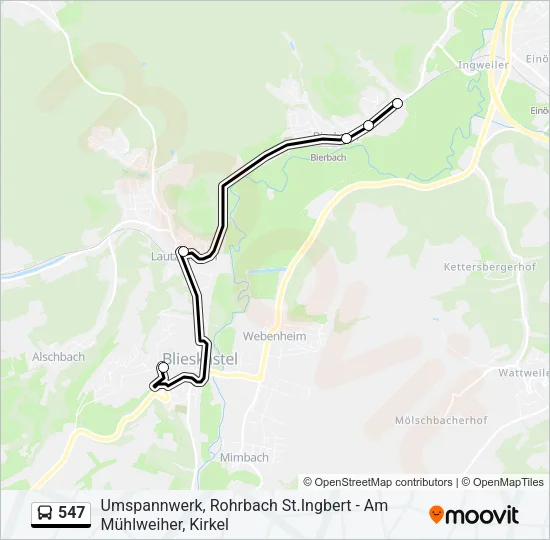 547 Bus Line Map