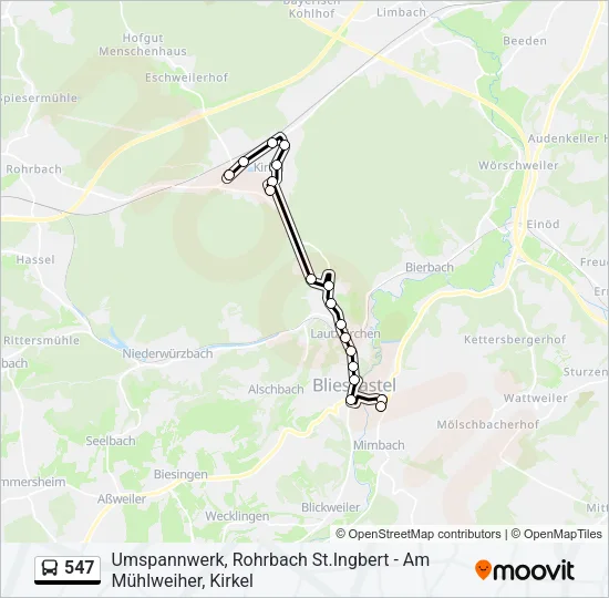 547 Bus Line Map