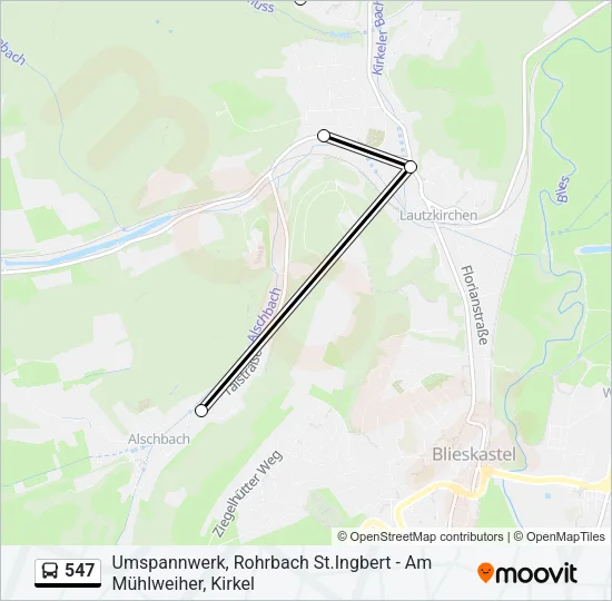 547 Bus Line Map