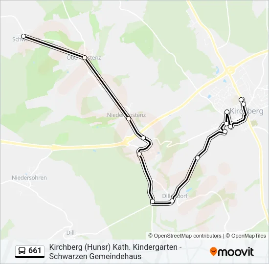 661 Bus Line Map