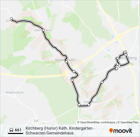 661 Bus Line Map